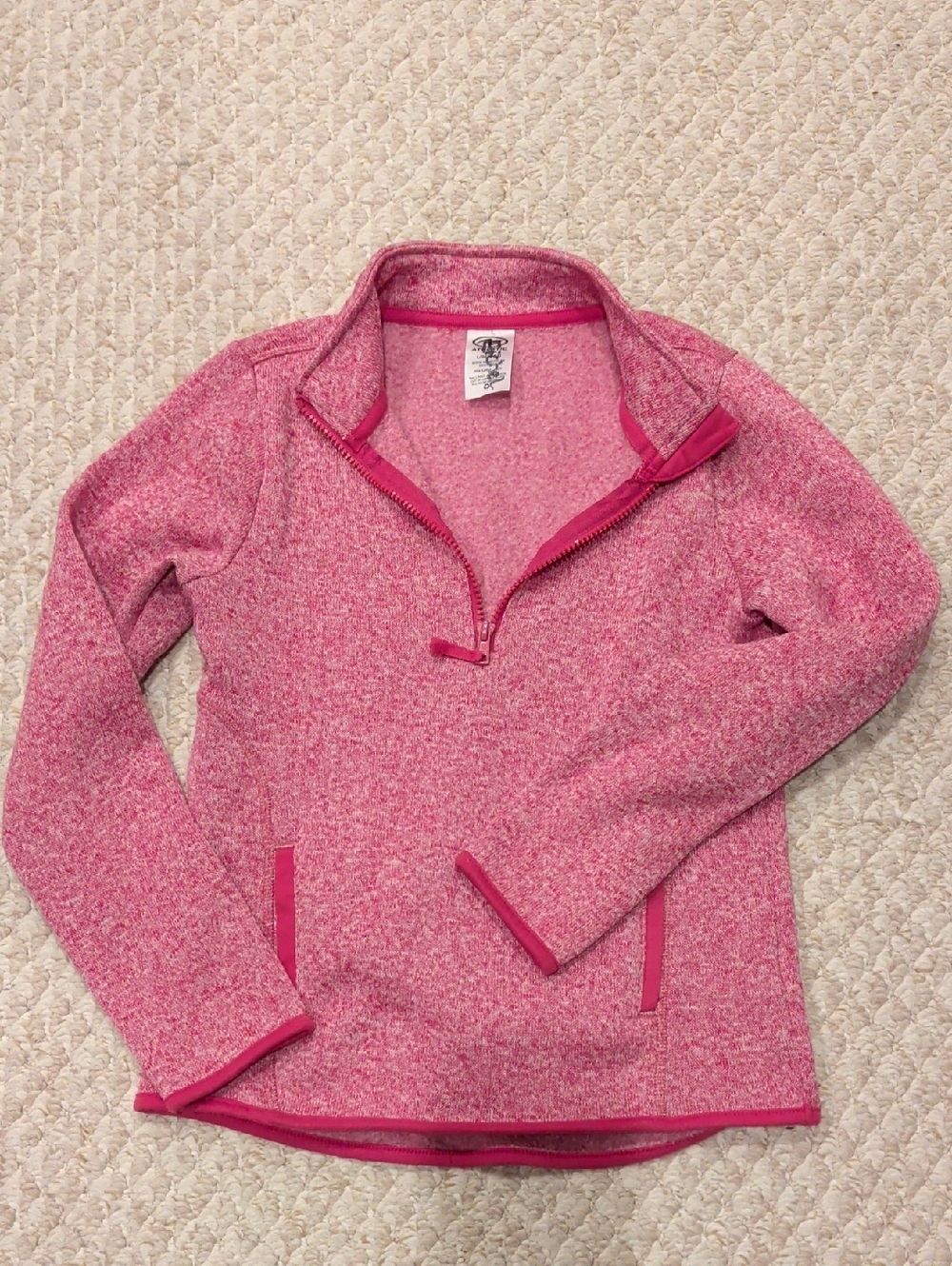 Athletic Works Pink Half-Zip Pullover Sweatshirt